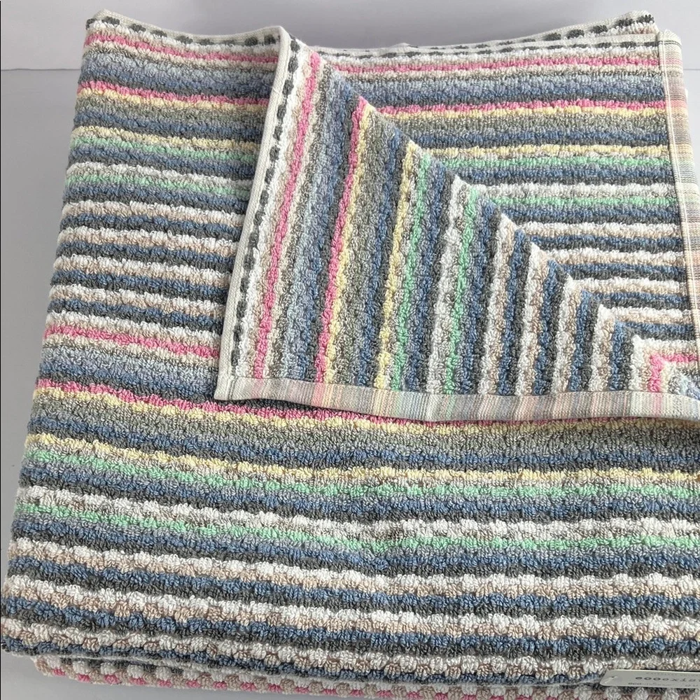 Ecoexistence Bath Towels Multi Color Striped Quick Dry Cotton 31